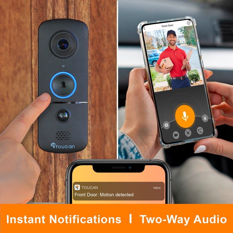 Toucan Wireless Video Doorbell V3 & 3 x Wireless Security Camera S4 Bundle