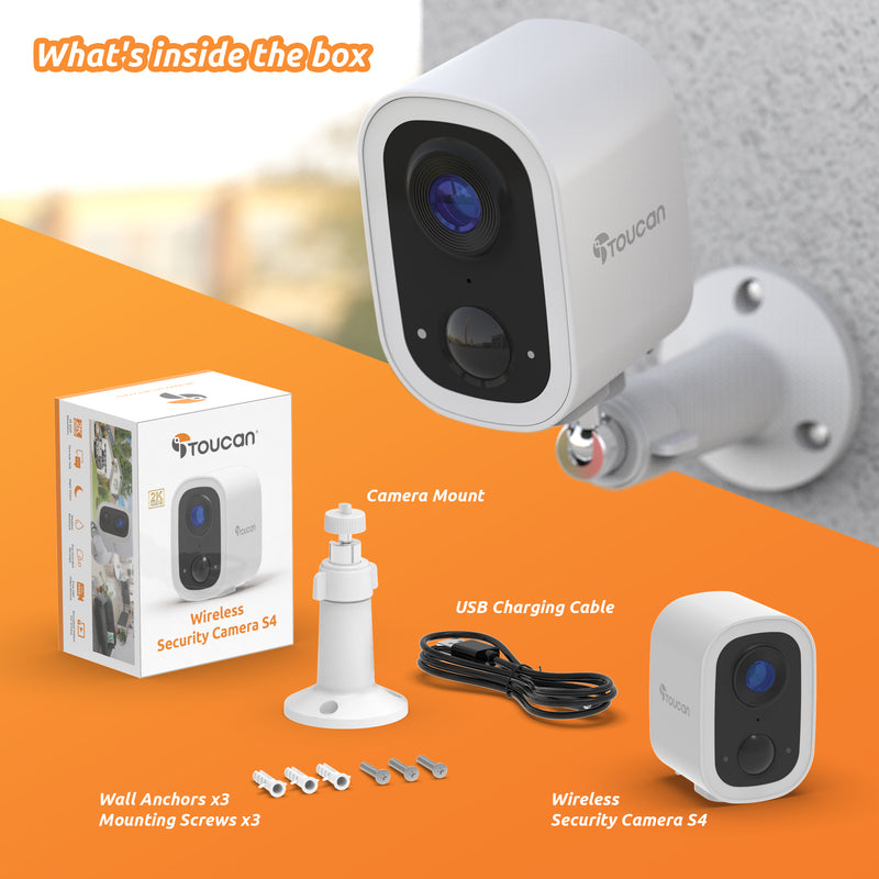 Toucan Wireless Video Doorbell V3 & 2X Wireless Security Camera S4 Bundle